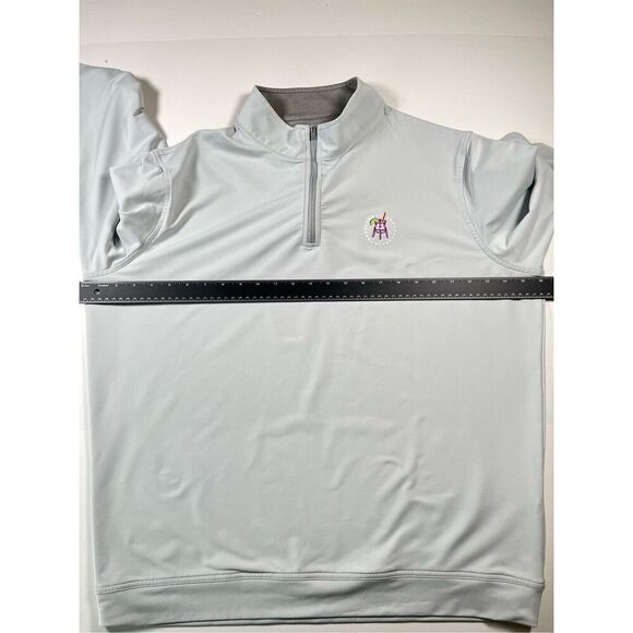 Peter Millar Perth Performance 1/4 Zip Barstool Sports British Grey Size XL EUC - Picture 6 of 11